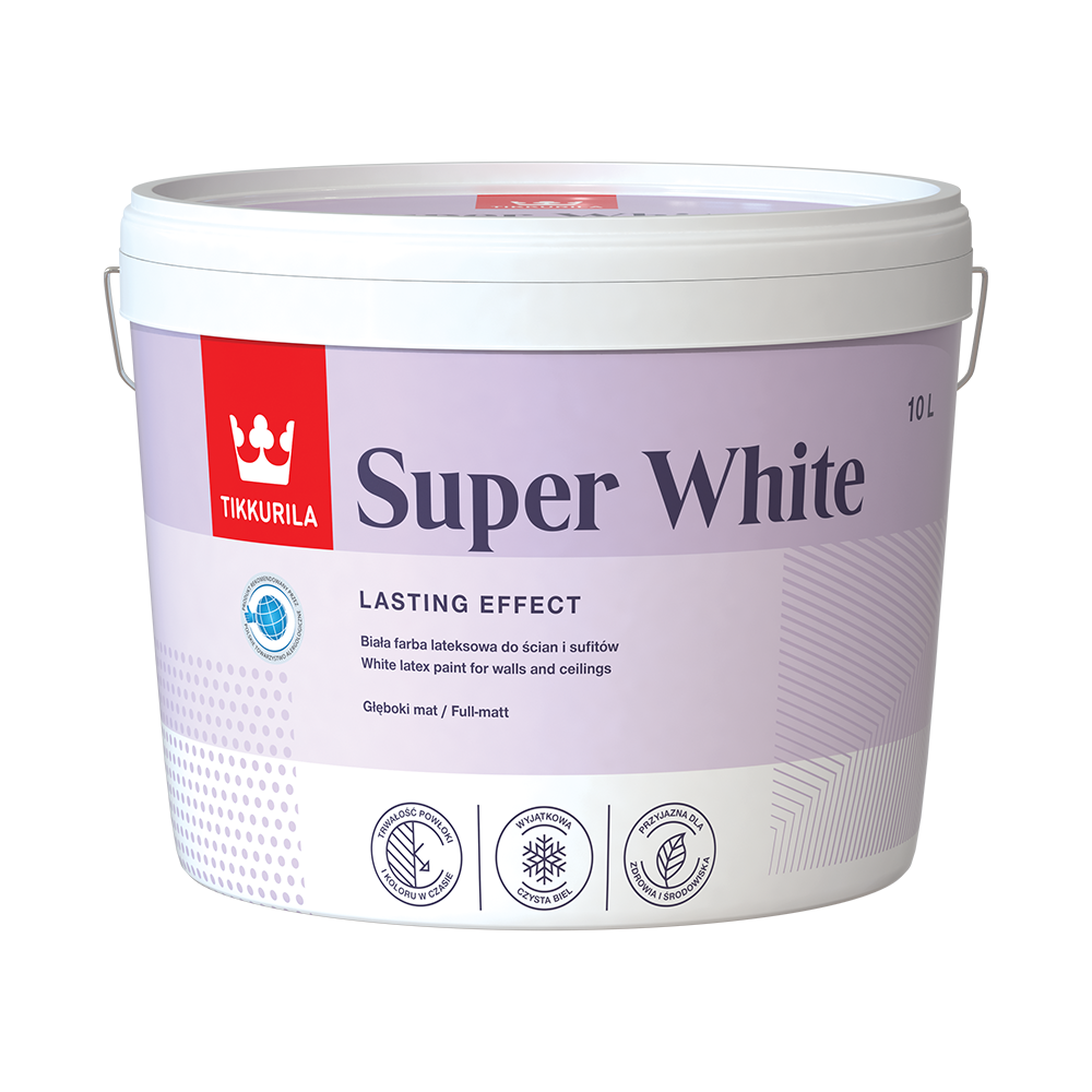 Фарба акрилова TIKKURILA Super White глибокий мат біла 10 л 14,6 кг